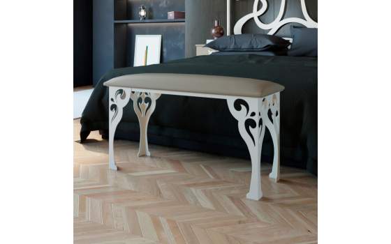 Banqueta Pie de Cama Diseño Acero Tapizado Crudo Raissa Banqueta Pie de Cama Diseño Acero Tapizado Crudo Raissa