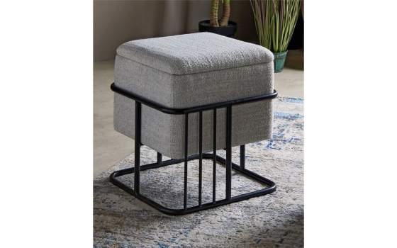 Banqueta Puff Cuadrado Acero y Tapizado Pure Averbach