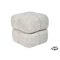 Banqueta Puff Giratorio Tapizado Chenilla Beige - Serie Agael