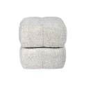 Banqueta Puff Giratorio Tapizado Chenilla Beige - Serie Agael