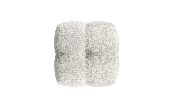 Banqueta Puff Giratorio Tapizado Chenilla Beige - Serie Agael