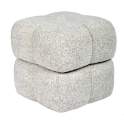 Banqueta Puff Giratorio Tapizado Chenilla Beige - Serie Agael
