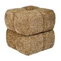 Banqueta Puff Giratorio Tapizado Chenilla Terracota Serie Agael