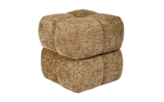 Banqueta Puff Giratorio Tapizado Chenilla Terracota Serie Agael