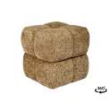 Banqueta Puff Giratorio Tapizado Chenilla Terracota Serie Agael