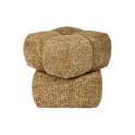 Banqueta Puff Giratorio Tapizado Chenilla Terracota Serie Agael