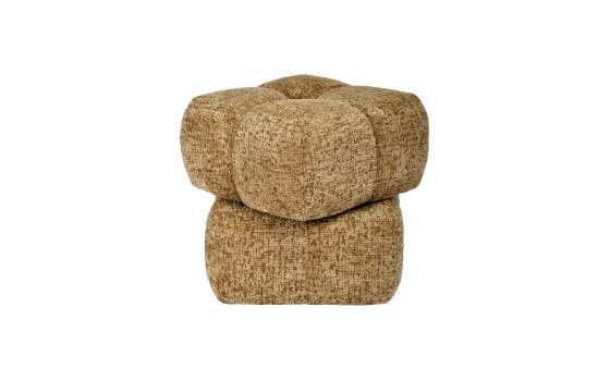 Banqueta Puff Giratorio Tapizado Chenilla Terracota Serie Agael