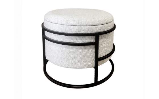 Banqueta Puff Redonda Acero y Tapizado Pure Averbach Banqueta Puff Redonda Acero y Tapizado Pure Averbach