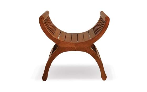 Banqueta Recibidor Estilo Romano Madera Nogal Serie Yuyu