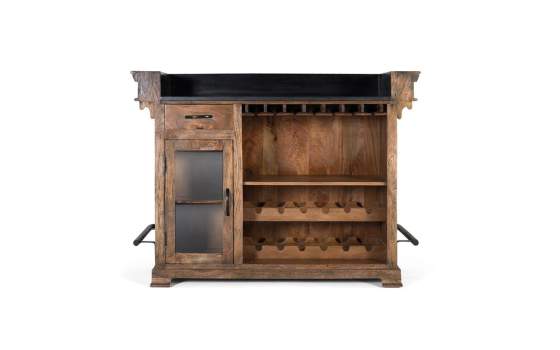 Barra Bar Rustica  Madera  Metal con Tapa de Granito Acrito Barra Bar Rustica  Madera  Metal con Tapa de Granito Acrito