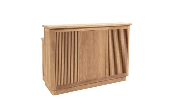 Barra de Bar Mostrador Teca Natural y Marmol Serie Eyre