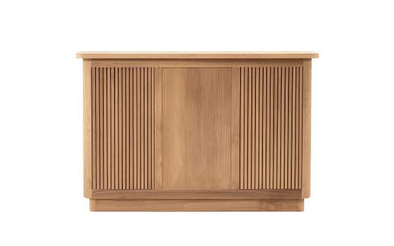 Barra de Bar Mostrador Teca Natural y Marmol Serie Eyre