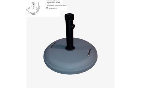 Base de Parasol Cemento Pintado Redondo en 22 Kg Serie TH 22