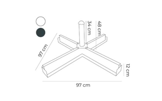 Base para parasol en cruz metálica SHBC