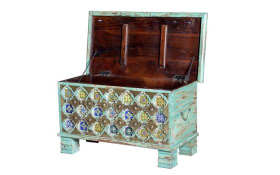 Baul Arcon Decape Colores Decorado Estilo Indio Adeny