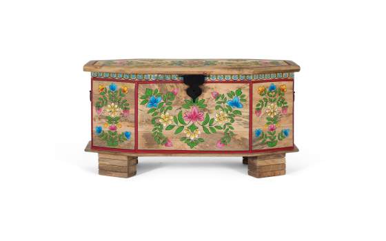 Baul Arcon Madera  Mango Pintado Estilo Oriental Anthin