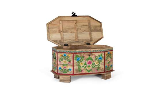 Baul Arcon Madera  Mango Pintado Estilo Oriental Anthin