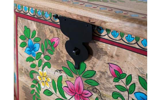 Baul Arcon Madera  Mango Pintado Estilo Oriental Anthin