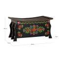 Baul Arcon Oriental Negro Diseños Florales Serie Dalian