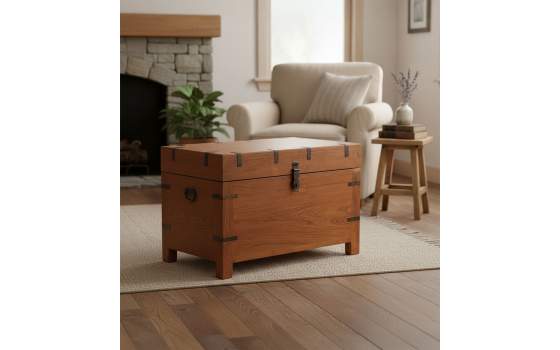 Baul Arcon Pequeño Colonial Madera Maciza Serie Anewpor