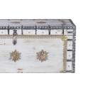 Baul Blanco Decape Madera Mango Decoracion Bronce oro Adeny