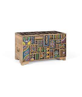 Baul Decorado Colores Estilo Indio Americano Serie Boho