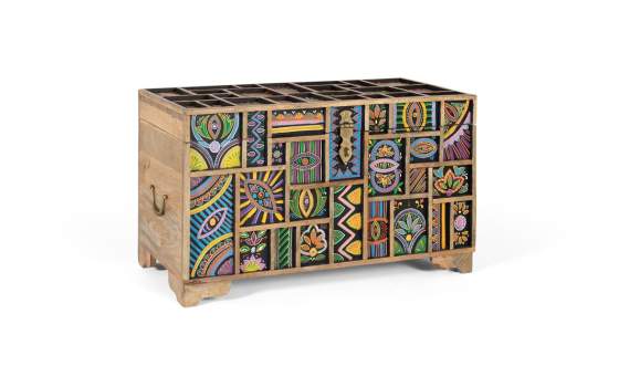 Baul Decorado Colores Estilo Indio Americano Serie Boho