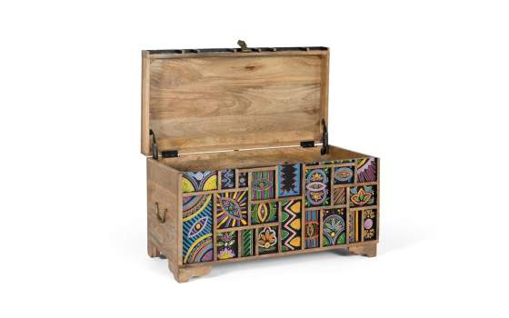 Baul Decorado Colores Estilo Indio Americano Serie Boho