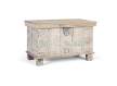 Baul Decorativo Madera Maciza Blanco Desgastado Acley