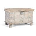 Baul Decorativo Madera Maciza Blanco Desgastado Acley
