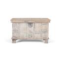 Baul Decorativo Madera Maciza Blanco Desgastado Acley