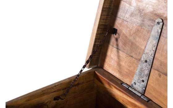 Baul Decorativo Madera Maciza Blanco Desgastado Acley