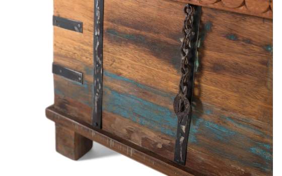 Baul Decorativo Madera Maciza Reciclada Colores Acley