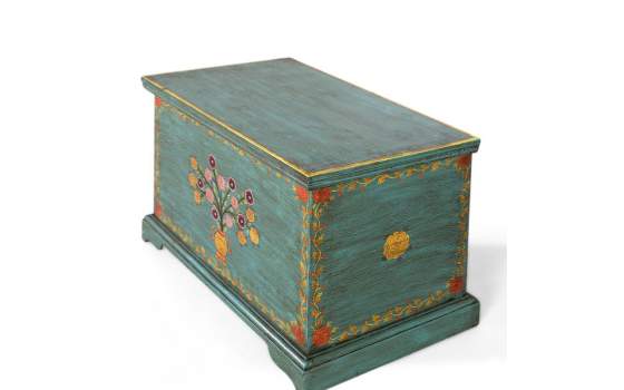 Baul Decorativo Oriental Diseño Floral en Colores Serie Acley