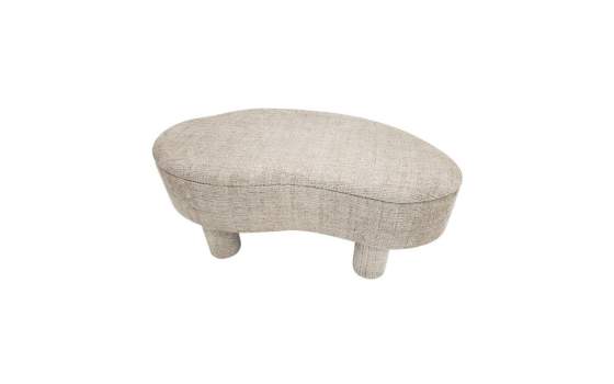 Baul Descalzadora Moderno Tapizada Tela Beige - Serie Agall