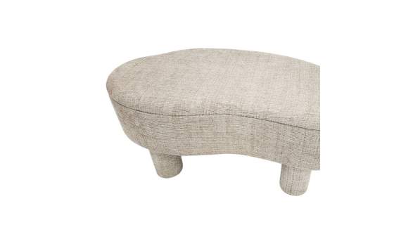 Baul Descalzadora Moderno Tapizada Tela Beige - Serie Agall