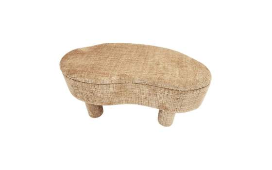 Baul Descalzadora Moderno Tapizada Tela Marron - Serie Agall