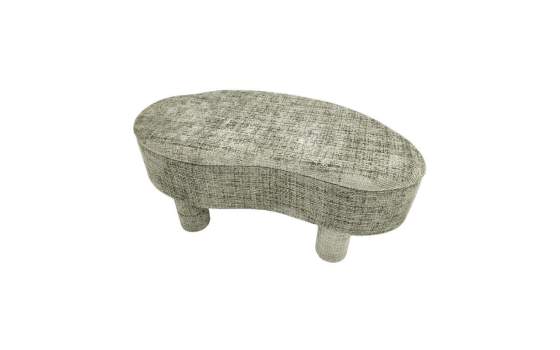 Baul Descalzadora Oval Moderno Tapizada Tela Verde - Agall