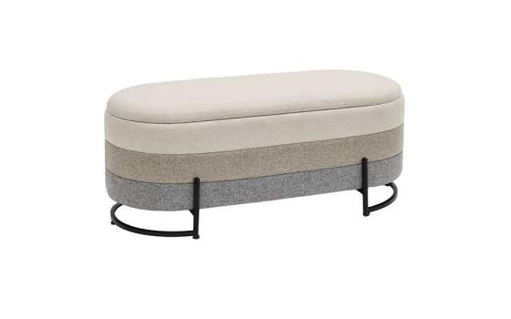 Baul Descalzadora Tapizada 3 Colores Patas Metal Serie Allison