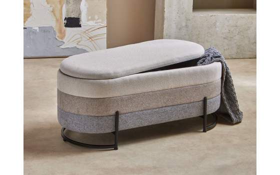 Baul Descalzadora Tapizada 3 Colores Patas Metal Serie Allison