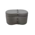 Baul Descalzadora Tapizado Gunnar Gris Serie Aremont