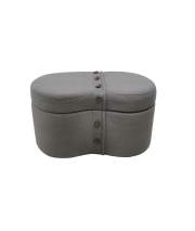 Baul Descalzadora Tapizado Gunnar Gris Serie Aremont