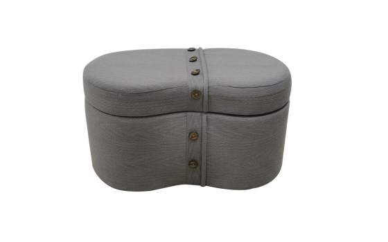 Baul Descalzadora Tapizado Gunnar Gris Serie Aremont