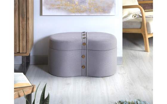 Baul Descalzadora Tapizado Gunnar Gris Serie Aremont
