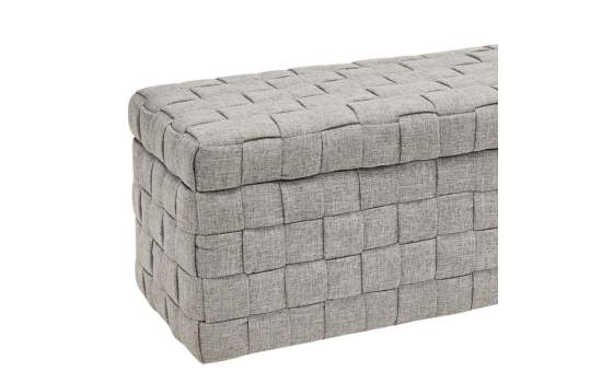 Baul Descalzadora Tejido Tela Gris - Serie Adyn