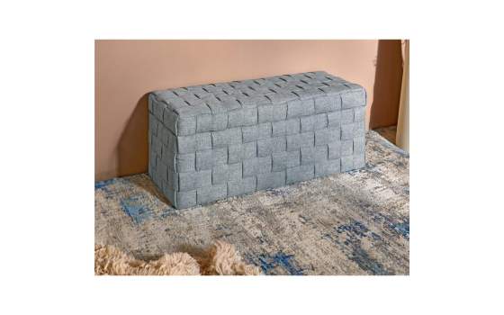 Baul Descalzadora Tejido Tela Gris - Serie Adyn