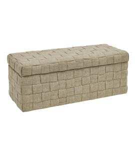 Baul Descalzadora Tejido Tela Mostaza - Serie Adyn