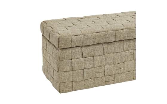 Baul Descalzadora Tejido Tela Mostaza - Serie Adyn