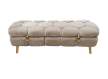 Baul Descalzadora Terciopelo Color Beige Serie Kalevi