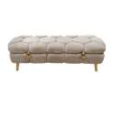 Baul Descalzadora Terciopelo Color Beige Serie Kalevi